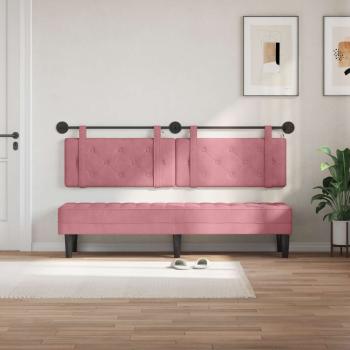 Hängendes Kopfteil Mit LED Licht Rosa Samt