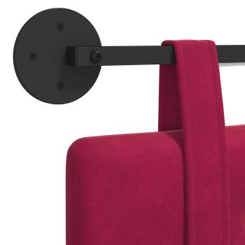 Hängendes Kopfteil Mit LED Licht Weinrot Samt