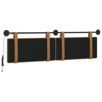 Hängendes Kopfteil Mit LED Licht Braun Samt