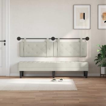 Hängendes Kopfteil Mit LED Licht Creme Samt