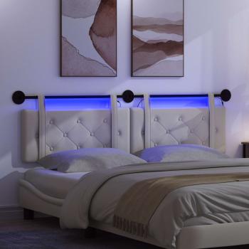 Hängendes Kopfteil Mit LED Licht Creme Samt