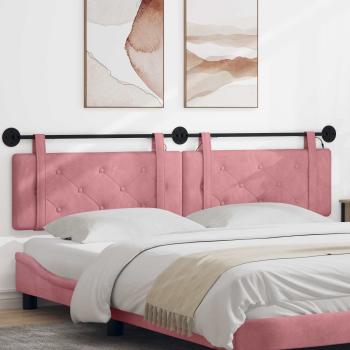 ARDEBO.de - Hängendes Kopfteil Mit LED Licht Rosa Samt