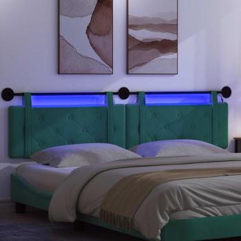 Hängendes Kopfteil Mit LED Licht Türkis Samt