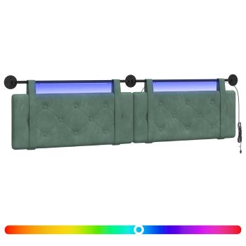 Hängendes Kopfteil Mit LED Licht Meergrün Samt