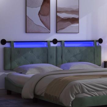 Hängendes Kopfteil Mit LED Licht Meergrün Samt