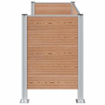 Mülltonnenzaun Braun 161 x 85 x 115 cm Aluminium und WPC