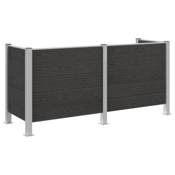Mülltonnenzaun Grau 237 x 85 x 115 cm Aluminium und WPC