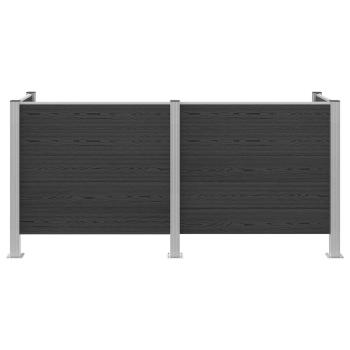 Mülltonnenzaun Grau 237 x 85 x 115 cm Aluminium und WPC
