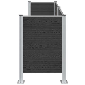 Mülltonnenzaun Grau 237 x 85 x 115 cm Aluminium und WPC