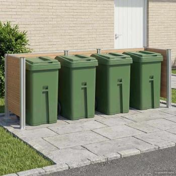 ARDEBO.de - Mülltonnenzaun Braun 315 x 85 x 115 cm Aluminium und WPC