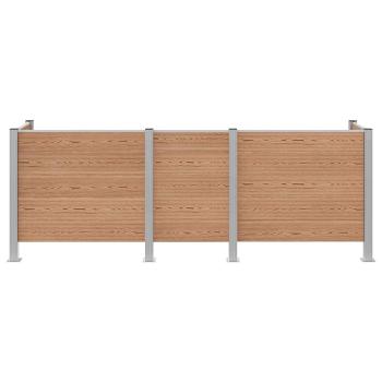 Mülltonnenzaun Braun 315 x 85 x 115 cm Aluminium und WPC