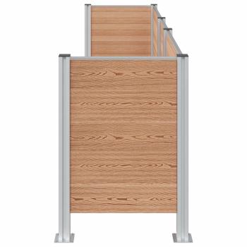 Mülltonnenzaun Braun 315 x 85 x 115 cm Aluminium und WPC