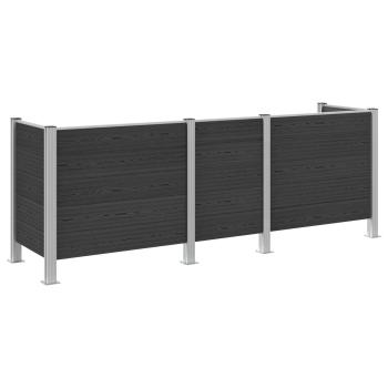 Mülltonnenzaun Grau 315 x 85 x 115 cm Aluminium und WPC