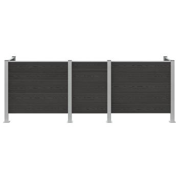 Mülltonnenzaun Grau 315 x 85 x 115 cm Aluminium und WPC