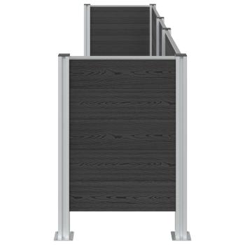 Mülltonnenzaun Grau 315 x 85 x 115 cm Aluminium und WPC