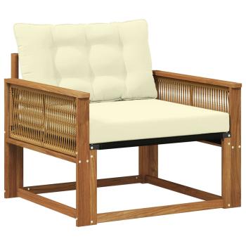 Outdoor-Sofagarnitur Massives Akazienholz und Textilene Natur