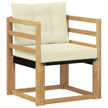 Outdoor-Sofa Massives Akazienholz und Textilene Weiß