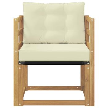 Outdoor-Sofa Massives Akazienholz und Textilene Weiß