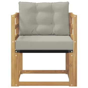 Outdoor-Sofa Massives Akazienholz und Textilene Weiß