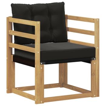Outdoor-Sofa Massives Akazienholz und Textilene Weiß