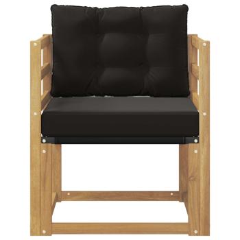 Outdoor-Sofa Massives Akazienholz und Textilene Weiß