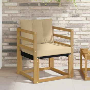 ARDEBO.de - Outdoor-Sofa Massives Akazienholz und Textilene Weiß