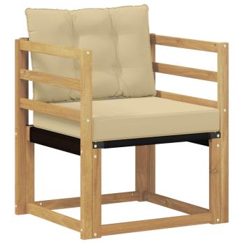 Outdoor-Sofa Massives Akazienholz und Textilene Weiß