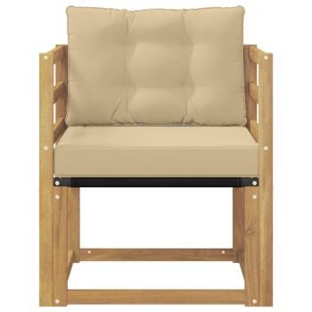 Outdoor-Sofa Massives Akazienholz und Textilene Weiß