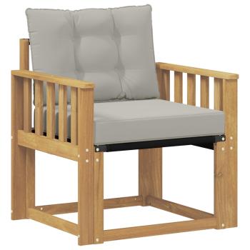 Outdoor-Sofa Massives Akazienholz und Textilene Weiß