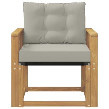 Outdoor-Sofa Massives Akazienholz und Textilene Weiß