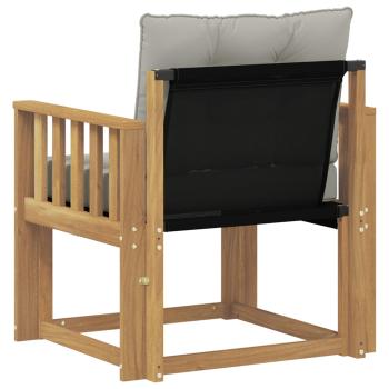 Outdoor-Sofa Massives Akazienholz und Textilene Weiß