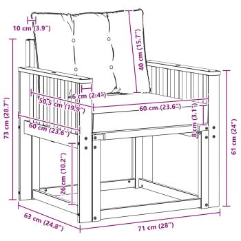 Outdoor-Sofa Massives Akazienholz und Textilene Weiß