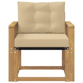 Outdoor-Sofa Massives Akazienholz und Textilene Weiß
