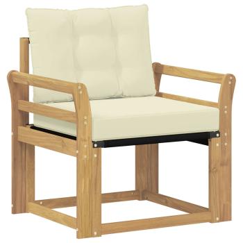 Outdoor-Sofa Massives Akazienholz und Textilene Weiß