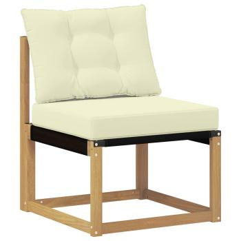 Outdoor-Sofa Massives Akazienholz und Textilene Weiß