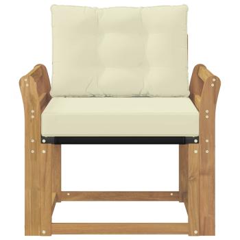 Outdoor-Sofa Massives Akazienholz und Textilene Weiß