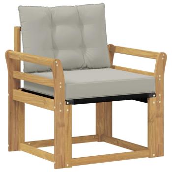 Outdoor-Sofa Massives Akazienholz und Textilene Weiß