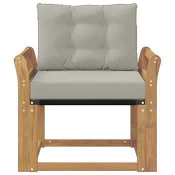 Outdoor-Sofa Massives Akazienholz und Textilene Weiß