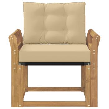 Outdoor-Sofa Massives Akazienholz und Textilene Weiß