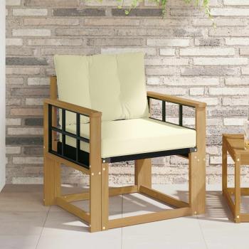 ARDEBO.de - Outdoor-Sofa Massives Akazienholz und Textilene Weiß