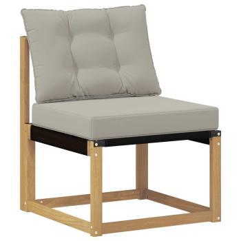 Outdoor-Sofa Massives Akazienholz und Textilene Weiß