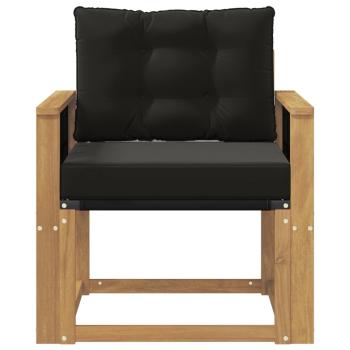 Outdoor-Sofa Massives Akazienholz und Textilene Weiß