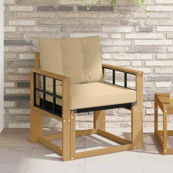 ARDEBO.de - Outdoor-Sofa Massives Akazienholz und Textilene Weiß