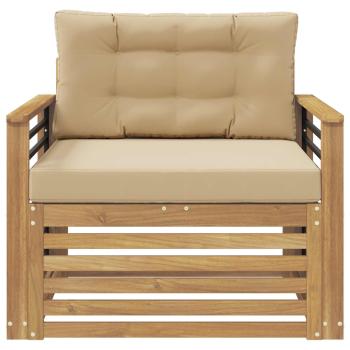 Outdoor-Sofa Polyester Weiß und Beige