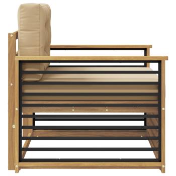 Outdoor-Sofa Polyester Weiß und Beige
