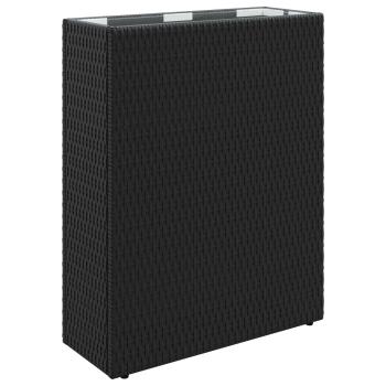 Hoher Pflanzkübel Schwarz 55 x 22 x 70 cm Poly-Rattan