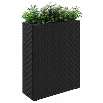 Hoher Pflanzkübel Schwarz 55 x 22 x 70 cm Poly-Rattan