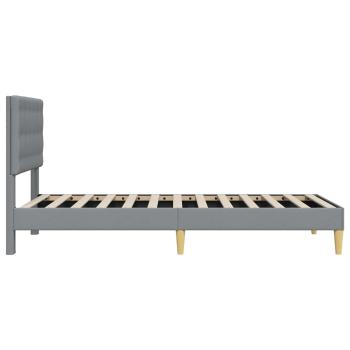 Bettrahmen mit Kopfteil Hellgrau 80 x 200 cm Stoff