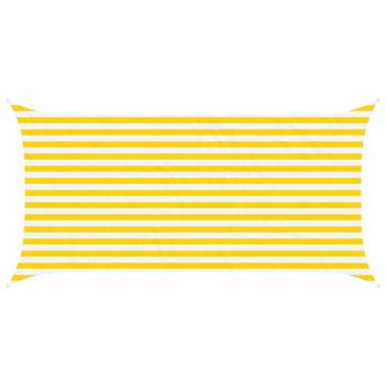 Sonnensegel Gelb und Weiß 4 x 2 m 100 % Polyester Oxford