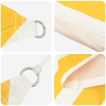 Sonnensegel Gelb und Weiß 3,5 x 2,5 m 100 % Polyester Oxford
